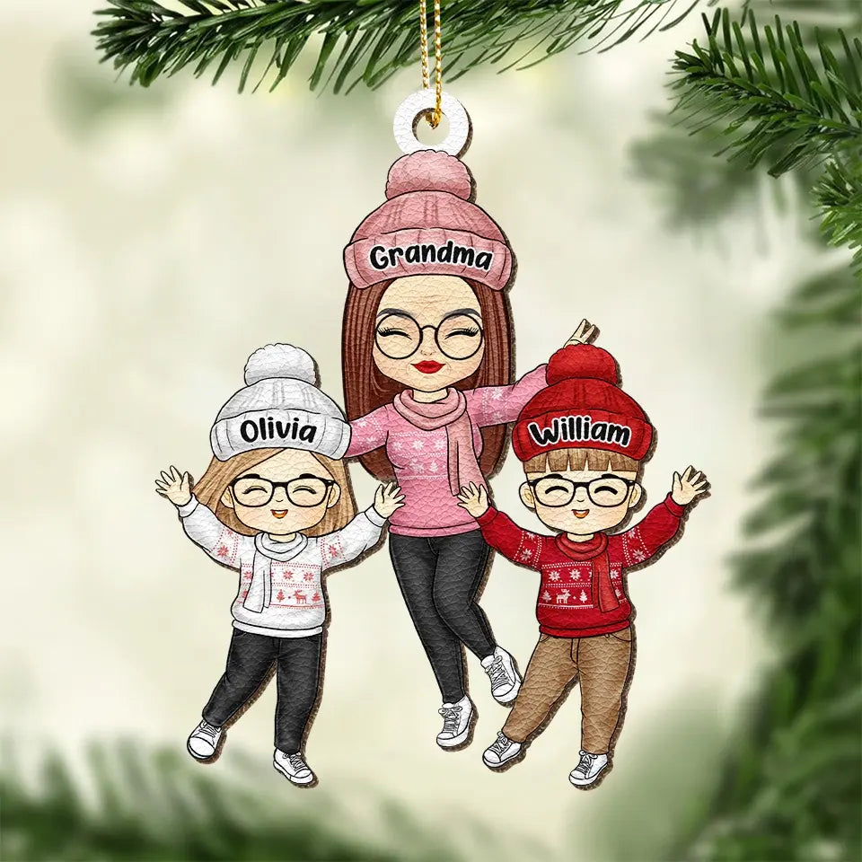 皆様、メリークリスマス！ - 家族みんなで作る、パーソナライズされたカスタムレザーオーナメント - おばあちゃんへのクリスマスプレゼント