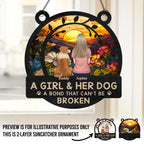 壊れることのない絆 - 犬と猫のパーソナライズされた窓掛けサンキャッチャー - ペットの飼い主、ペット愛好家へのギフト